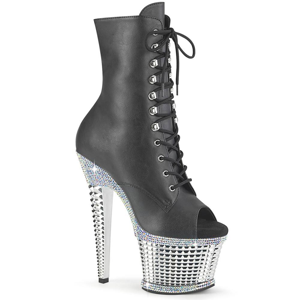 Pleaser - SPECTATOR1021RS Bottes de plateforme, Pole dance chaussures - Noir/Couleur argent Product image